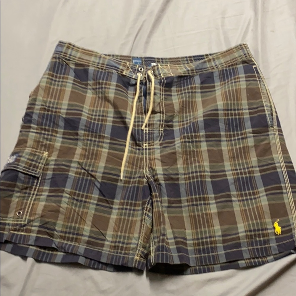 Polo  Ralph Lauren plaid swim trunks size XL